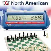 Chess Set and DGT North Americian Clock